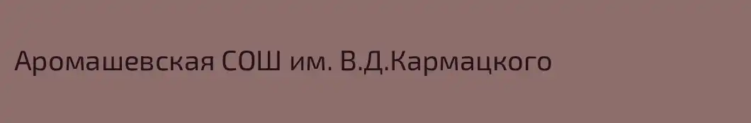 Аромашевская СОШ им. В.Д.Кармацкого